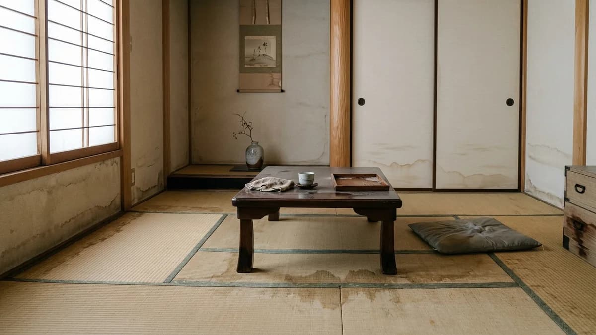 浸水後の住宅室内を説明する参考イメージ