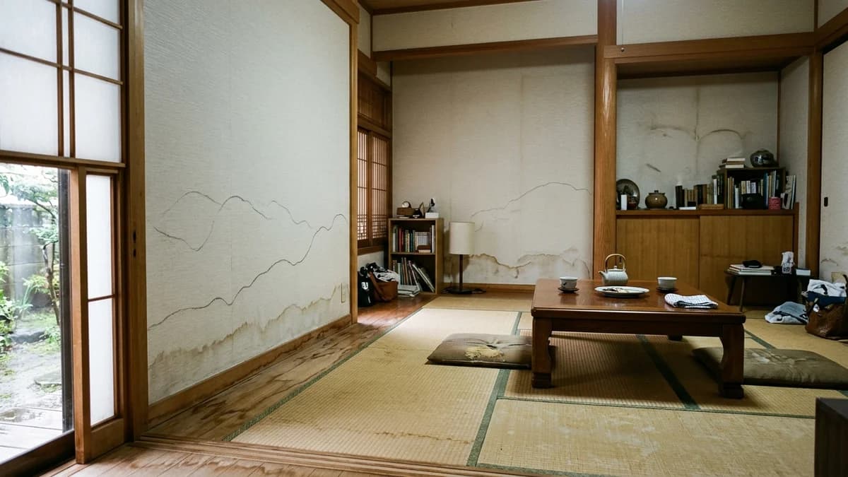 浸水後の住宅室内を説明する参考イメージ