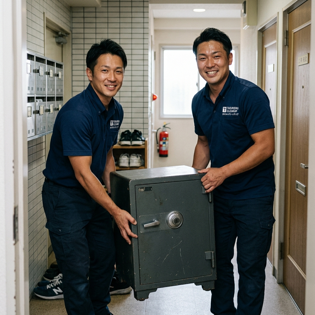 耐火金庫や大型楽器などの重量物を安全に搬出するイメージ